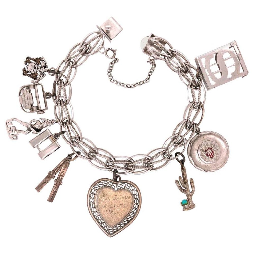 Vintage USC Sterling Silver Charm Bracelet